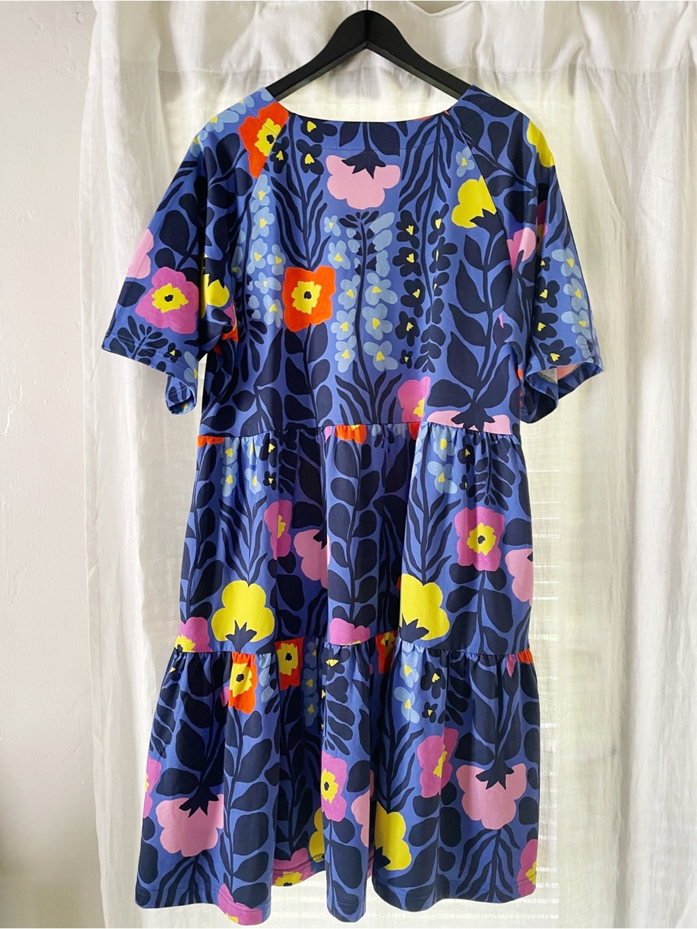 Gorman organic cotton Blue floral tiered Dress marimekko Scandinavian style - Picture 5 of 8
